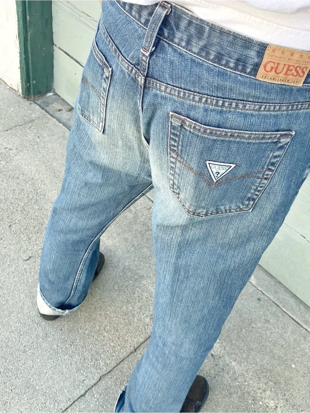 Vintage Guess Men’s Straight Jeans - Blue